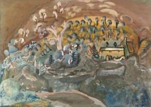 Corfe Castle Village by Frances Mary Hodgkins