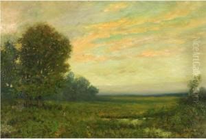 Marsh Scene At Sunset