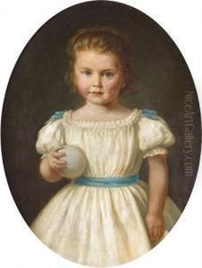 Portrat Eines Jungen Madchens. by Adolf Joh. Hoeffler