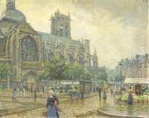 An Der Kathedrale (dieppe): Marketday In Dieppe by Paul Hoeniger