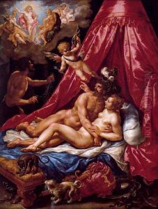 Mars And Venus Surprised By Apollo by Hendrick De Clerck