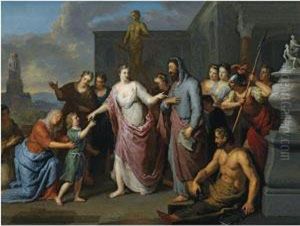 Olympia Presenting The Young Alexander The Great To Aristotle by Gerard Hoet