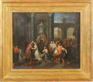 The Meeting Of Solomon And The Queen Of Sheba by Gerard Hoet