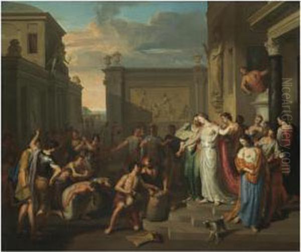 A Mythological Scene With Prisoners Kneeling Before A Queen - view 1