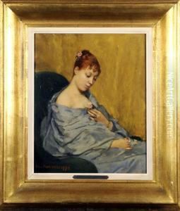 Portrait De Femme by Emile Hoeterickx