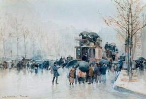 Les Grands Boulevards Sous La Pluie, Paris by Emile Hoeterickx
