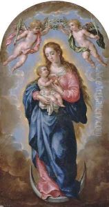 The Madonna and Child in Glory by Hendrick De Clerck