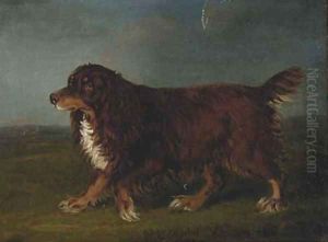 A spaniel in a landscape by Henry Bernard Chalon
