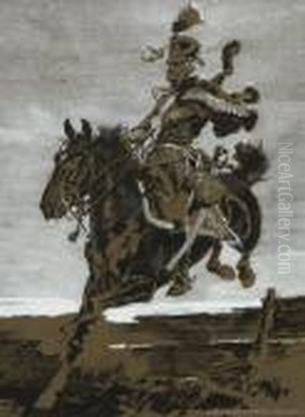Bayerischer Husar In Wildem Ritt. - view 1