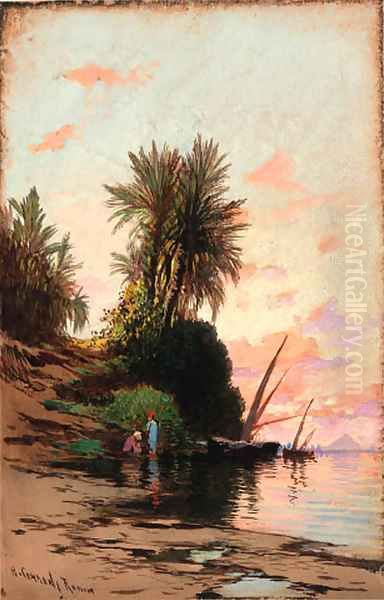 Sunset on the river Nile - view 1