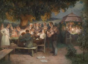 Beim Heurigen by Rudolf Alfred Hoger