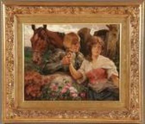 Rudolf Alfred Hoger , A Gallant Knight And His Maiden-1910 by Rudolf Alfred Hoger
