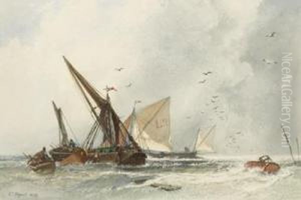 Fischerboote In Vom Sturmbewegter See - view 1