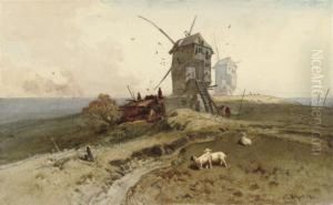 Windmills In A Landscape