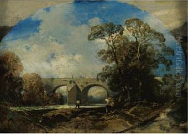 Fishermen Below A Bridge - view 1