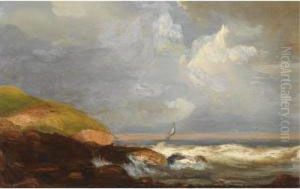 A Rocky Seascape by Charles Hoguet