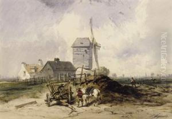 Cheval Et Charrette Pres De La Cote - view 1
