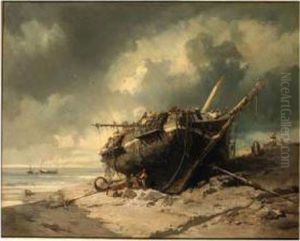 Dismantling A Beached Shipwreck by Charles Hoguet