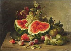 Natura Morta Con Fichi E Cocomero by Enrico Hohenberger