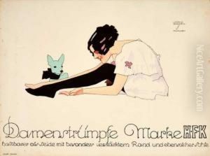 Damenstrumpfe. 1912. by Ludwig Hohlwein