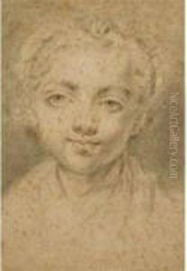 Portrait D'une Petite Fille. by Claude Jean Baptiste Hoin