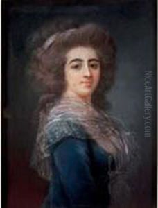 Portrait De Femme A La Robe Bleue