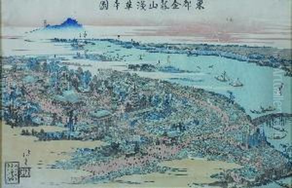 View Of The Asakusa Temple In Edo - view 1