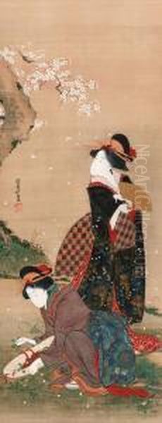 Courtesans Beneath A Cherry Tree - view 1