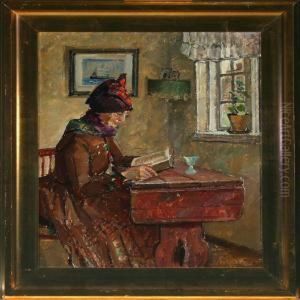 Interior With Reading Woman, Fanoe by Niels Holbak