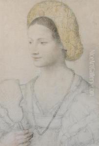 A Sketch Depicting A Woman In The Court Of Henry Viii Ofengland by Hans Holbein the Younger
