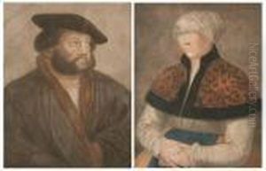 Hans Holbein And Holbein's Wilfe by Hans Holbein the Younger