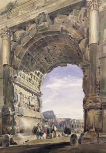 Arch of Titus, Rome, 1842 2 by Thomas Hartley Cromek