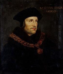 Portrait Of Sir Thomas More, Half-length,wearing The Collar Of Esses As Lord Chancellor