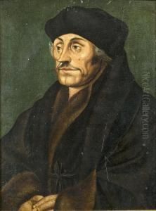 Bildnis Des Erasmus Von Rotterdam by Hans Holbein the Younger