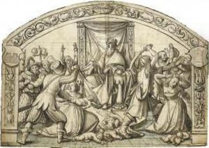 The Massacre Of The Innocents: Design For Stained Glass by Hans Holbein the Younger