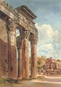 The Temple of Antoninus and Faustina in the Forum, Rome by Thomas Hartley Cromek