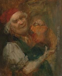 A Portriat Of A Man With A Flagon