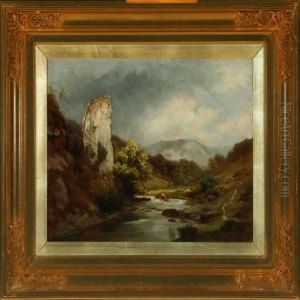 Ilam Rock Dovedale, Derbyshire by Edward Henry Holder
