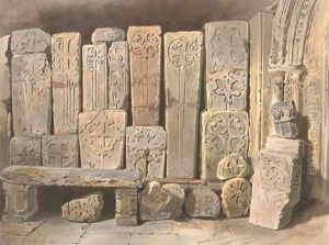 Monumental crosses in Bakewell Church, Derbyshire by Thomas Hartley Cromek