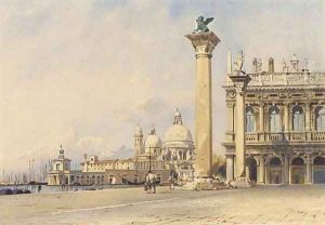 San Giorgio Maggiore from the Piazza San Marco, Italy by Thomas Hartley Cromek