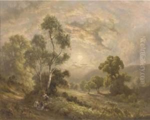Children Playing On A Hillside Path
