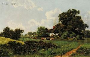 Pastoral Landscape With Grazing Cattle by Ramsome Gillet Holdredge