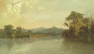 Tropical River Scene by Ramsome Gillet Holdredge