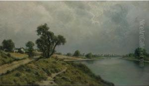Riverine Landscape, Possibly Sacramento by Ramsome Gillet Holdredge
