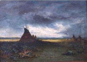Indian Encampment by Ramsome Gillet Holdredge