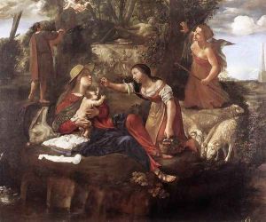 Rest on the Flight into Egypt 1630-45 by Angelo Caroselli