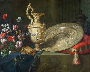 Still Life with a Gilded Ewer by Meiffren (Ephren) Conte (Leconte)