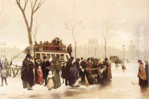 A Disturbance on Le Quai de Gesvres, Paris by Alphonse Cornet