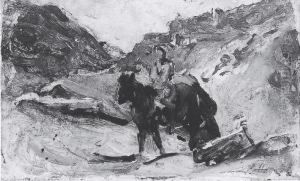 Cavaliere Nel Paesaggio by Alfons Hollaender