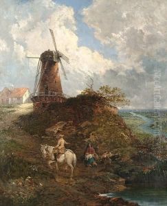 Figures Before A Windmill Figures Before A Windmill